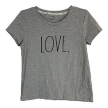 Rae Dunn Womens Shirt Size Small &quot;Love&quot; Short Sleeve Gray Short Sleeve Tee Shirt - £16.68 GBP