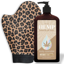 Moist Hemp Bronzing Moisturizer Self Tanner 18oz and Leopard Print Tanning Mitt - $29.65