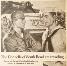 1944 Studebaker Boeing Flying Fortress Advertisement WW2 Era Aviation DWP7A - €30,02 EUR