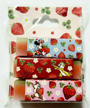 Disney Store Japan Minnie Mouse Eraser Translucent Strawberry Chip &amp; Dale - £16.68 GBP