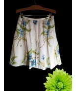 BUSHWACKER SKIRT 10 FLORAL FLARE PLEADED SIDE ZIP COTTON LINED - $10.89