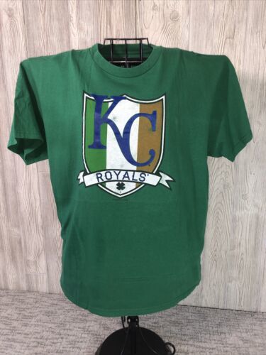 Kansas City Royals Mens Large MLB Shirt Homegrown Green Irish Flag Logo Tee EUC - £11.50 GBP