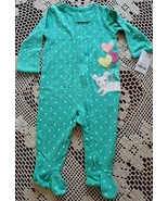 Carter&#39;s ~ Infant Size 6 Months ~ Green Polka Dot w/Mouse ~ One Piece Sl... - $28.06 CAD