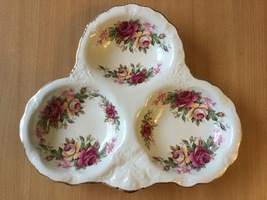 Old Foley James Kent Staffordshire England 3 Compartment serving dish roses - £45.90 GBP