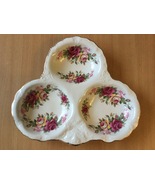 Old Foley James Kent Staffordshire England 3 Compartment serving dish roses - £46.21 GBP