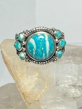 Amazonite ring sterling silver boho women girls size 8.75 - $67.32