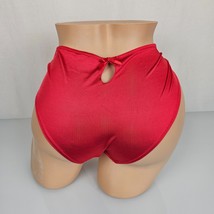 Victoria&#39;s Secret VTG Satin Keyhole Hiphugger Panties Shiny Sissy M 6 Red - £22.42 GBP