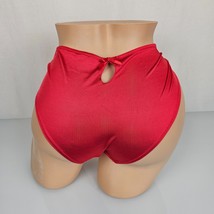 Victoria&#39;s Secret VTG Satin Keyhole Hiphugger Panties Shiny Sissy M 6 Red - £22.48 GBP