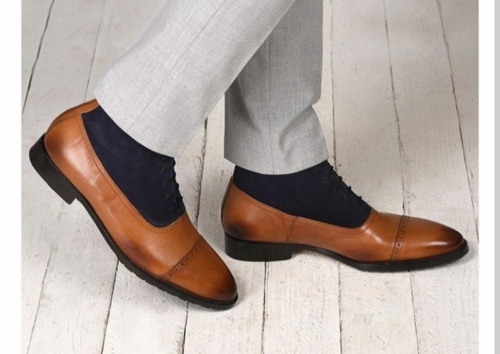 New Handmade Brown Navy Blue Boot Men's, Men's Lace Up Cap Toe Leather Suede Boo