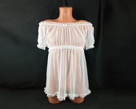 White Nightgown, Sissy Lingerie, Pink Nightgown, Sheer Nightgown, Sissy,... - $44.40