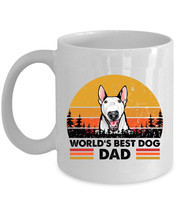 World&#39;s Best Bull Terrier Dog Dad Coffee Mug 11oz Retro Cup Gift Dogs Lover - £12.13 GBP+