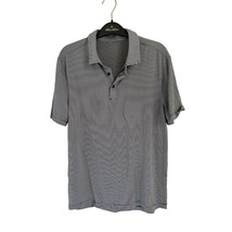 Lululemon Polo Shirt Short Sleeve Gray Stipes Size Med - $24.74