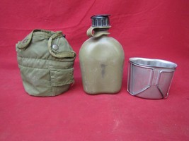 US Army Water Canteen, Cover, Stainless Steel Cup, Alice Clips - £23.26 GBP