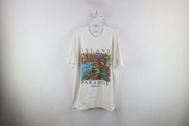 Vintage 90s Streetwear Mens XL Spell Out Island Paradise Fish Coral Reef T-Shirt - £31.10 GBP