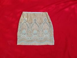 Francescas Alya mint Medallion sequin beaded skirt Small new - $34.65