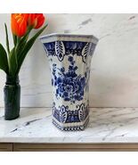 De Porceleyne Fles Royal Delft Blue Flowers Beaker Vase 1962 - $422.75 CAD