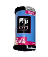 Barbie Limited Edition As You Are 46x60in Black White Pink Throw Blanket - $25.99