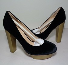 Madison Harding Size 7.5 M SPOCK Black Velvet Heels Pumps New Women&#39;s Shoes - £154.97 GBP