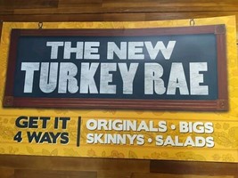 Potbelly Sandwich Works 2000s New Turkey Rae Promotional Sign 40&quot; X 23&quot; - £703.95 GBP