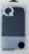 Black Xqisit Folio Case Rana Fits Nokia Lumia 640 Protective Book Cover - $7.43