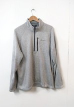 Eddie Bauer Men XL Jacket Gray Fleece 1/4 Zipper Chest Pocket - £15.19 GBP