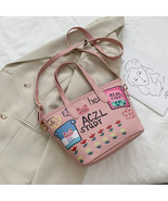 Female cartoon doodle bucket bag - £51.19 GBP