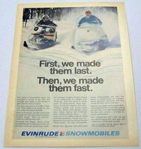 1970 Print Ad Evinrude Snowmobiles Made in Milwaukee,Wisconsin - $13.28
