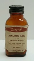 W S Thompson&#39;s Ascorbic Acid Medicine Bottle Empty Washington DC for Dis... - £22.10 GBP