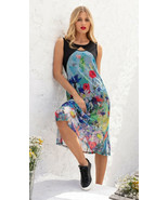 Maloka: Beauty Blooms Abstract Art Keyhole Maxi Dress (1 Left!) - £79.00 GBP