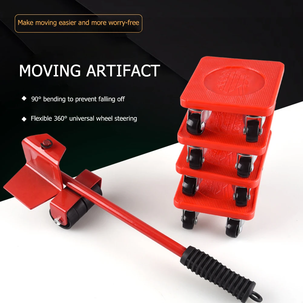 Cabinet Wheel Bar Mover Device Max Up 5pcs Furniture Moving Heavy Tool K - £9.49 GBP+