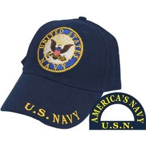 America&#39;s Navy Embroidered Blue Military Hat Cap - £26.57 GBP