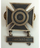 VTG Military Grenade Iron Cross Award Pin/Medal (G) 1/20 Silver Filled - £9.41 GBP