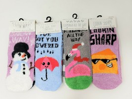 Ladies 2 Pc Micro Velour Gripper Socks - $11.43