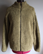 Pink Victoria&#39;s Secret Olive Green Full Zip Teddy Plush Sherpa Sweater Jacket ~S - £21.61 GBP