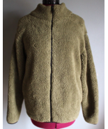 Pink Victoria&#39;s Secret Olive Green Full Zip Teddy Plush Sherpa Sweater J... - £21.26 GBP