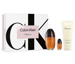 Obsession By Calvin Klein 3pc Gift Set 3.3 Oz Edp + Body Lotion + Mini - £30.01 GBP