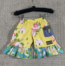 Matilda Jane Girls Vintage Ruffle Shorts Yellow Floral Tropical Print Si... - £23.55 GBP