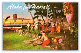 Sunset Luau Aloha From Hawaii HI Chrome Postcard T7 - £3.07 GBP