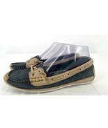 Sebago Shoes Womens Size 6 W Navy Blue Tan Docksides Boat Loafers Slip O... - $15.17