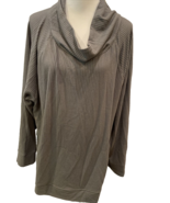 Talbots Plus Women&#39;s Waffle Knit Cowl Neck Pullover Sweater 3X Gray - $32.87 CAD
