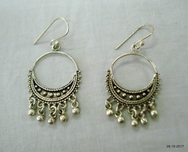 vintage earrings sterling silver earrings handmade tribal earring pair - £54.59 GBP
