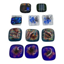 Handmade Lot Of dichroic Glass Chunky Craft Art Pieces to Make Pendant Necklaces - £33.49 GBP