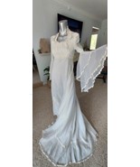 Vintage White Wedding Dress Angel Bell Sleeves - £206.77 GBP