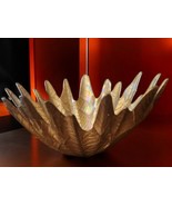 Exquisite Ackman Turkish Glass Bowl, Gold Leaf Design, 8&quot; Decorative Cen... - $43.82