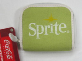 Sprite Coin Purse Wallet Zippered Green Retro Sprite Logo ID Window - £7.52 GBP