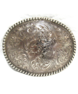 WAGE Vintage 925 Sterling Silver 4&quot; Western Belt Buckle Hand Engraved 2.... - £156.01 GBP