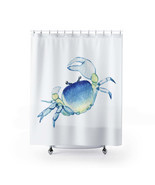 Beautiful Blue Crab Stylish Design 71&quot; x 74&quot; Elegant Waterproof Shower C... - $71.24