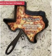 Texas Pre-seasoned cast iron Skillet. Smith &amp; Clark. Very hard to find. Unique. - £60.77 GBP