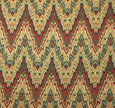 Waverly Bray Flamestitch Cinnabar Red Chevron 100% Linen Fabric By Yard 54&quot;W - £12.57 GBP