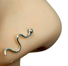 Snake Nose Stud Piercing 22g (0.6mm) 925 Sterling Silver Straight L Bendable - £4.27 GBP